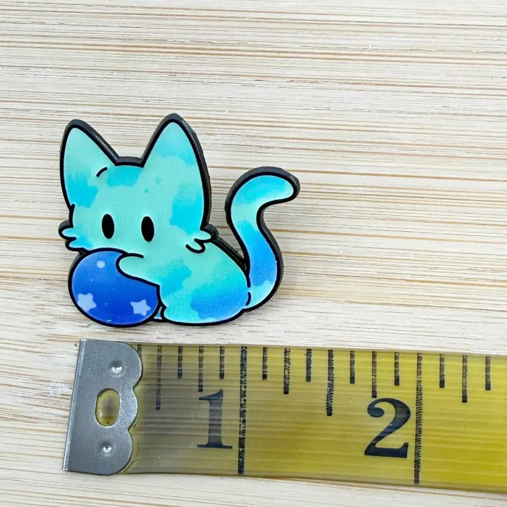 Blue and Green Galaxy Cat Enamel Pin